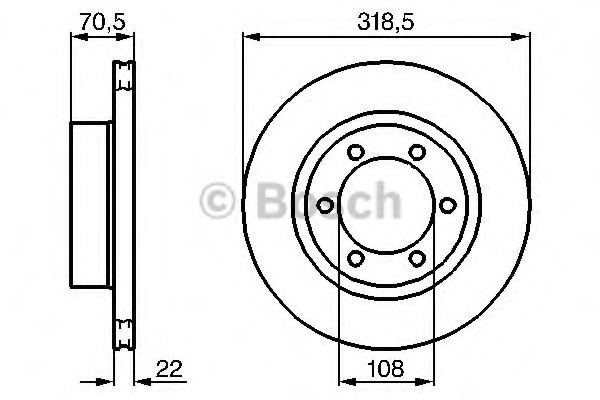 BOSCH TOYOTA  диск гальмівний передн. Land Cruiser 96-02 вентил. BLUEPRINT арт. 0986478698