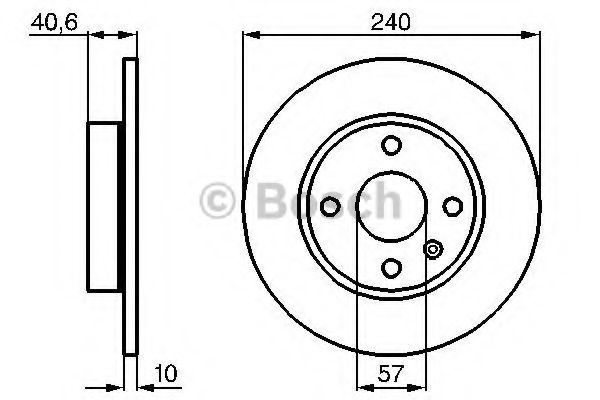 BOSCH OPEL диск гальмівний задн. Combo 04- 5277 арт. 0986478731