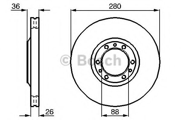 ДИСК ГАЛЬМIВНИЙ ПЕРЕДНIЙ BREMBO арт. 0986478854