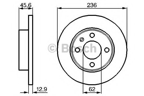 BOSCH диск гальмівний передній  VW Caddy 1.9d -00 ROADHOUSE арт. 0986478859