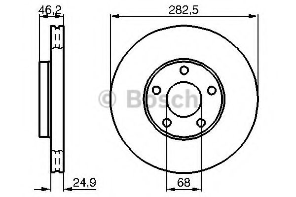 Диск гальмівний VW Passat F ABE арт. 0986478872