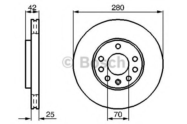 BOSCH OPEL диск гальмівний передній ASTRA G H  1.8,2.0 98- BLUEPRINT арт. 0986478883