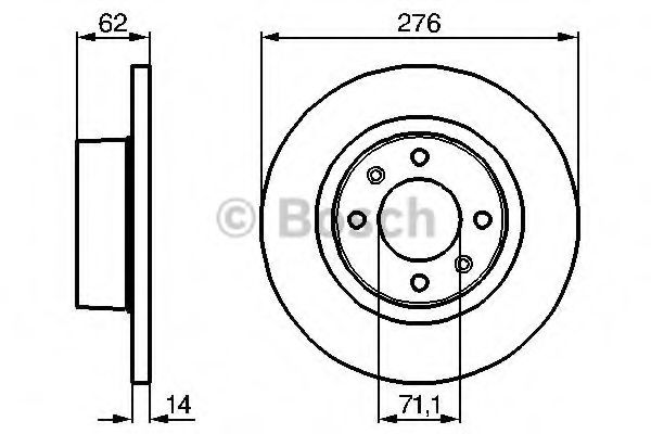 BOSCH гальмівний диск задній CITROEN C5 01-08 (275,5*14) ROADHOUSE арт. 0986478981