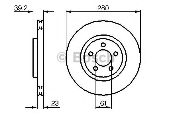 BOSCH CHRYSLER диск гальмівний передн.PT Cruiser 00- ROADHOUSE арт. 0986479029