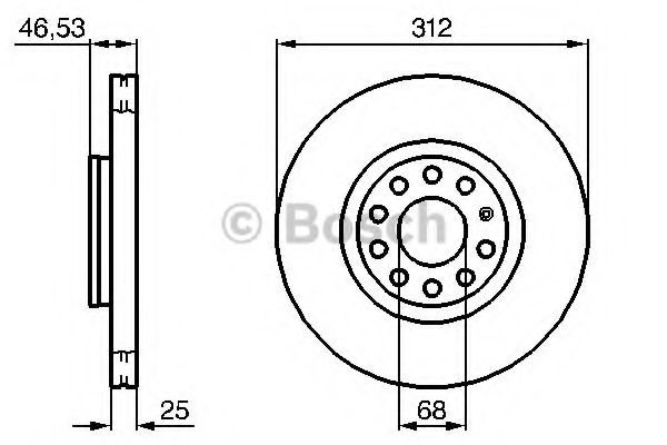 Диск гальмівний AUDI/SKODA/VW A4/A6/SuperB/Passat 312mm ''F 