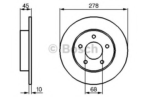 Диск гальмівний NISSAN Almera Tino (V10), Primera (P12) R NIPPARTS арт. 0986479067