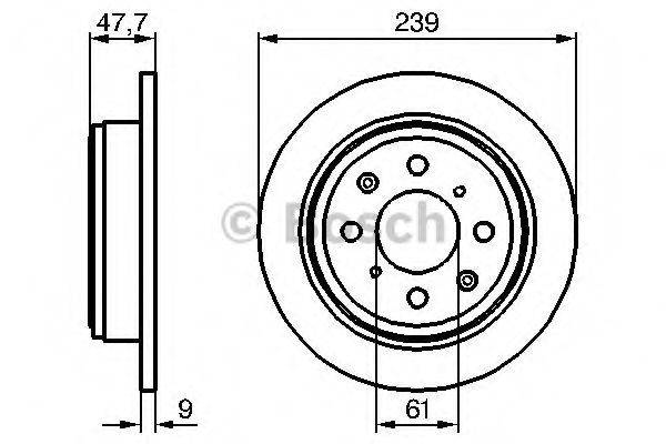 BOSCH HONDA диск гальмівний задній Civic, Jazz NIPPARTS арт. 0986479101