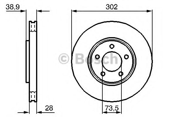 BOSCH диск гальмівний передн. CHRYSLER Voyager 00 - ROADHOUSE арт. 0986479117