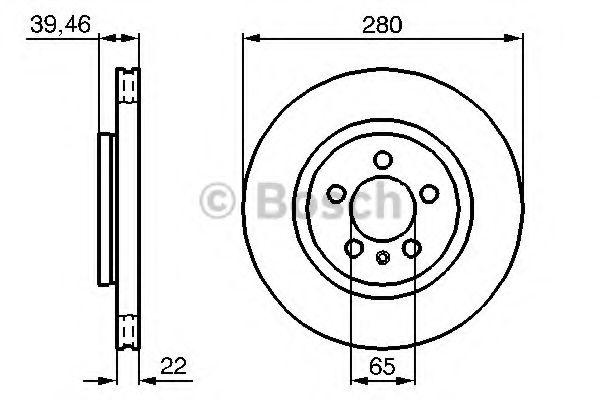 BOSCH VW диск гальмівний перед. (вентил.) Golf 3 SEAT Toledo DELPHI арт. 0986479156