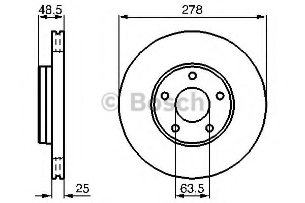 0986479173 BOSCH Гальмівний диск BD1051 FORD арт. 0986479173