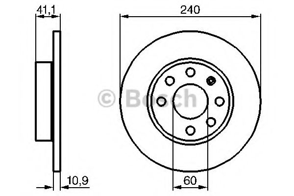 BOSCH OPEL диск гальмівний передній Corsa C 1,0-1,2  00-  (240*10,9) TRW арт. 0986479189