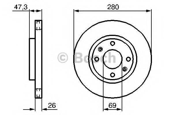 Диск гальмівний HYUNDAI Sonata EF/Elantra XD ''F NIPPARTS арт. 0986479229