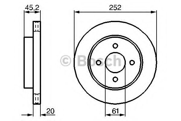 Диск гальмівний NISSAN Almera N15 ''R ''95-00 TOKO CARS арт. 0986479238