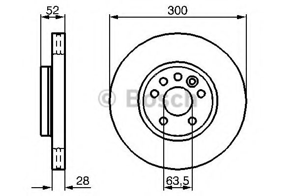 BOSCH гальмівний диск передн. FORD Mondeo 07- S-Max 06- Kuga 08- Galaxy 06- BREMBO арт. 0986479261