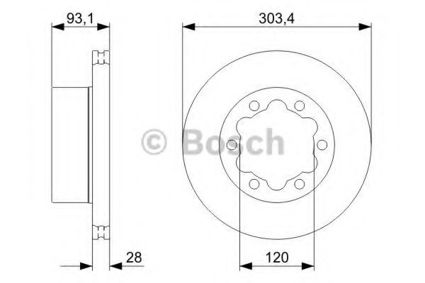 0986479296 BOSCH Гальмівний диск BD1159 MERCEDESBENZ арт. 0986479296