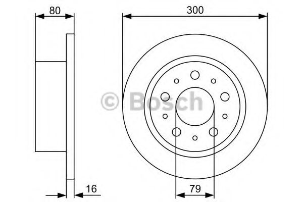 BOSCH диск гальмівний задн. (280*17.5) CITROEN Jumper 06- (пов. навантаження) KEY PARTS арт. 0986479317