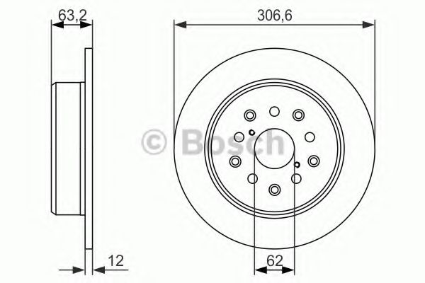 ДИСК ГАЛЬМIВНИЙ ЗАДНIЙ BREMBO арт. 0986479339