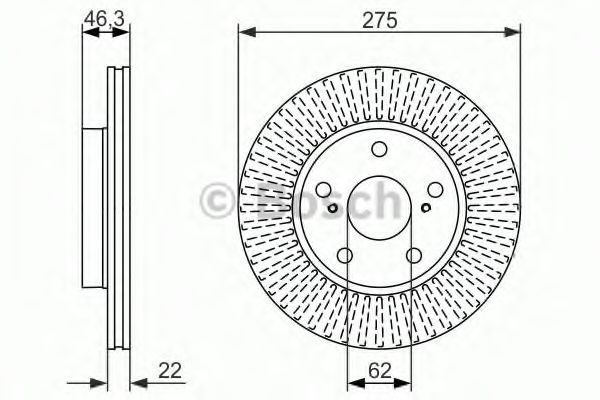 Диск гальмівний TOYOTA Auris/Corolla D=275mm 