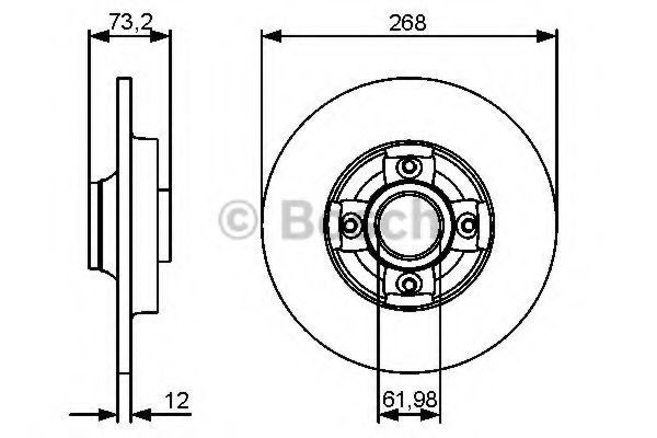 Диск гальмівний CITROEN Berlingo/C4 без подшипника ''R ''10>> ABS арт. 0986479383