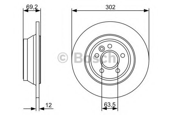 BOSCH диск гальм. задн. VOLVO S80 II -11 CIFAM арт. 0986479396