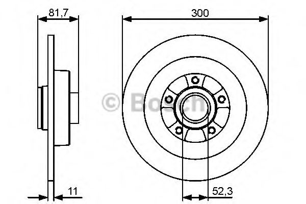 Диск гальмівний з підш. + кольцо ABS RENAULT Laguna III ''R ''1.5-3.5 ''07>> RENAULT арт. 0986479445