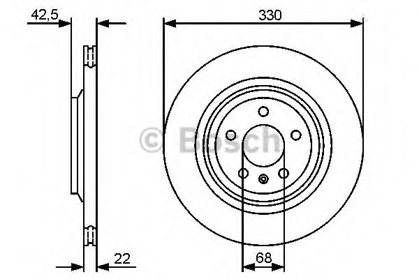 BOSCH диск гальм. задн. AUDI A6 Allroad CIFAM арт. 0986479457