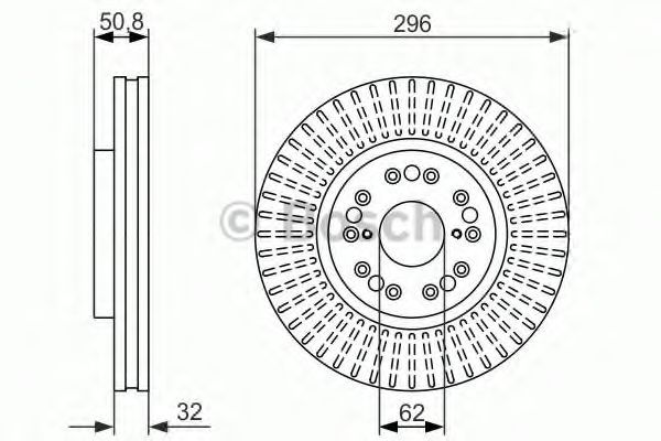 BOSCH TOYOTA диск гальм. передн. Lexus GS -10 TRW арт. 0986479485