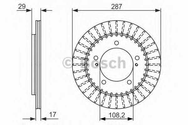 BOSCH SUZUKI диск гальм. передн.Grand Vitara 98- ROADHOUSE арт. 0986479486