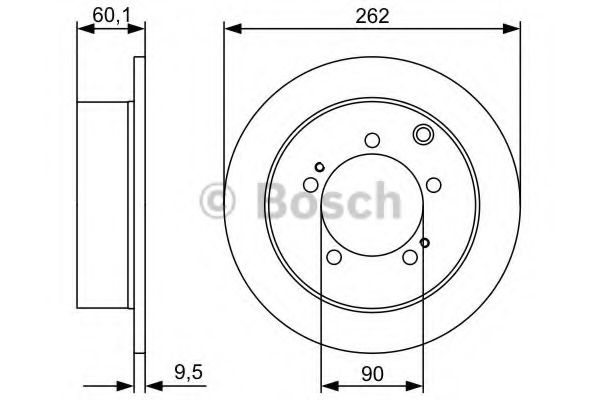 BOSCH MITSUBISHI диск гальмівний Pajero Pinin 1,8-2,0GDI -07 FERODO арт. 0986479512