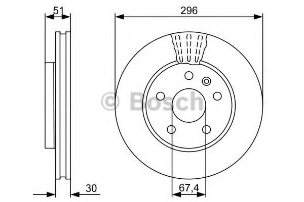 ДИСК ГАЛЬМIВНИЙ ПЕРЕДНIЙ COATED FERODO арт. 0986479C65