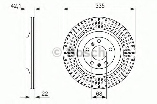 BOSCH диск гальмівний задн. вент. (345*29,5) AUDI Q5 08-. TEXTAR арт. 0986479591