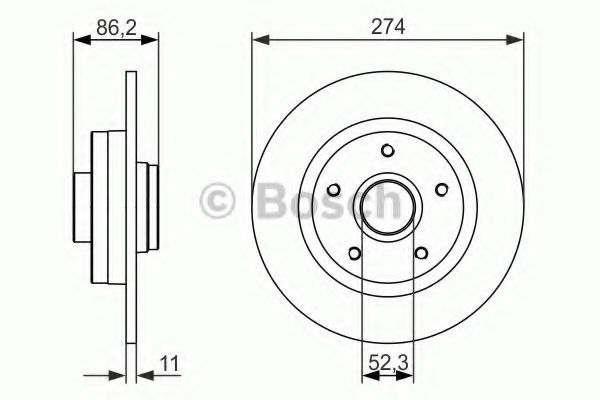 BOSCH RENAULT диск гальмівний задн. Grand Scenic,Laguna BLUEPRINT арт. 0986479682