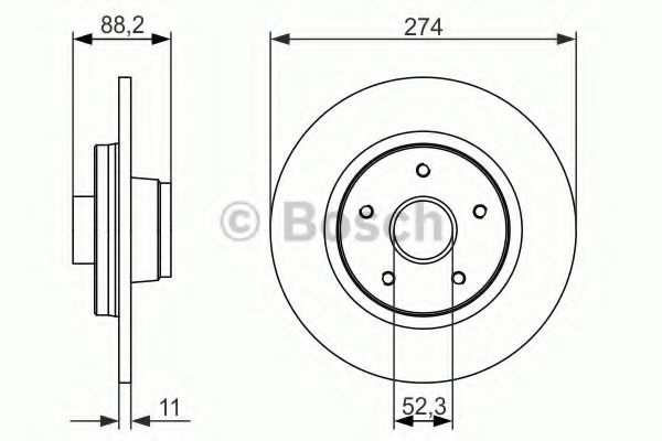 Диск гальмівний RENAULT Kangoo II без подшипника R BLUEPRINT арт. 0986479695