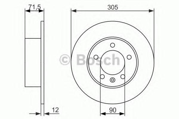 0986479717 BOSCH Диск гальмівний BD1549 BLUEPRINT арт. 0986479717