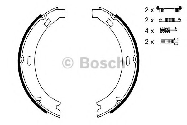 BOSCH  щоки ручного гальма DB203 (164*20) з кріпленням. BREMBO арт. 0986487582