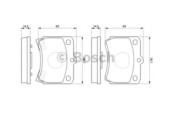 BOSCH гальмівні колодки передн. KIA PRIDE 1.1,1.3I 91- LAMDA арт. 0986493550