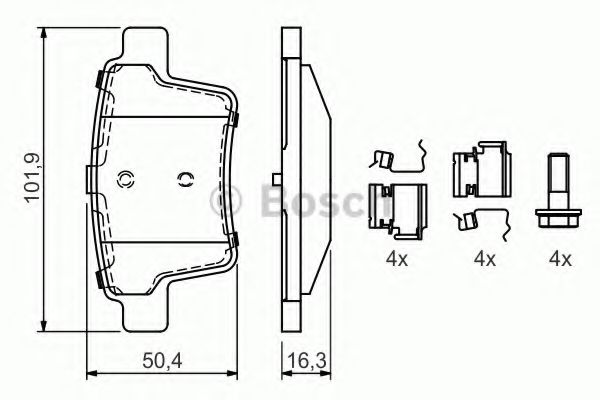 Колодки гальмівні дискові FORD Mondeo [GE] 07 TRW арт. 0986494076