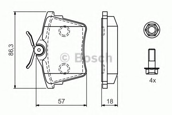 ДИСКОВI КОЛОДКИ ЗАДНI BREMBO арт. 0986494095