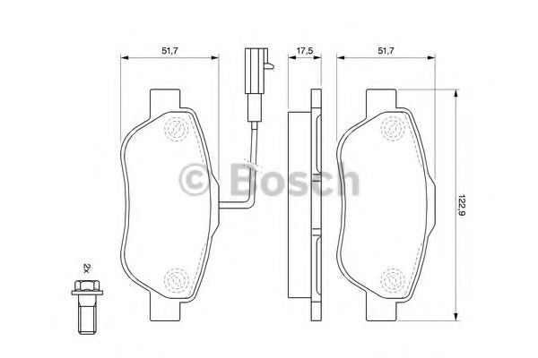 BOSCH колодки гальмівні дискові FIAT Panda 03- ( з установчим комплектом) JURID арт. 0986494114