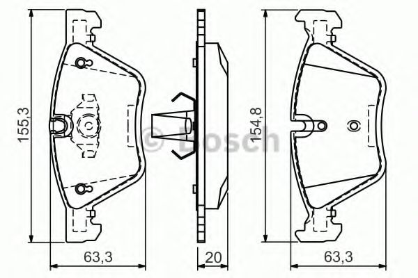 Колодка гальм. BMW 3 (E90), BMW 5 (E60) (вир-во Bosch) TRW арт. 0986494118