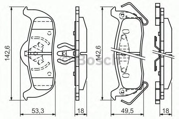 0986494142 BOSCH Гальмівні колодки до дисків BP1053 TRW арт. 0986494142