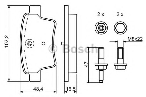 Колодки гальмівні дискові CITROEN C4/Picasso/Grand Picasso ''R ''1,6-2,0 ''06-15 ZIMMERMANN арт. 0986494199