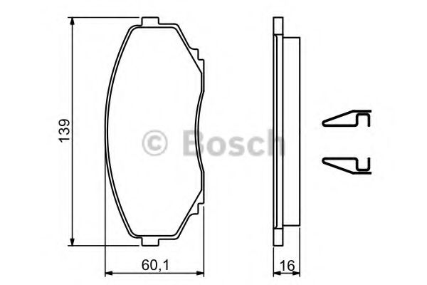 BOSCH MAZDA К-т передніх гальм. колодок MPV ROADHOUSE арт. 0986494204