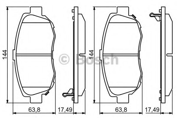 BOSCH TOYOTA гальмівні колодки передн.Supra,Lexus GS,IS 93- REMSA арт. 0986494211