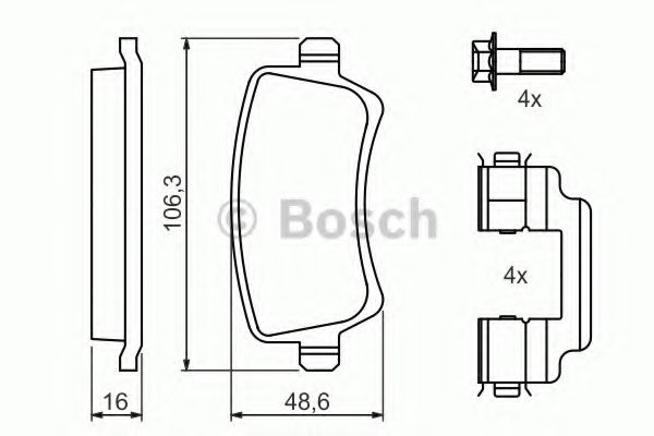 ДИСКОВI КОЛОДКИ ЗАДНI LANDROVER арт. 0986494213