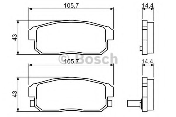 BOSCH гальмівні колодки задн. MAZDA RX8, NISSAN BREMBO арт. 0986494223