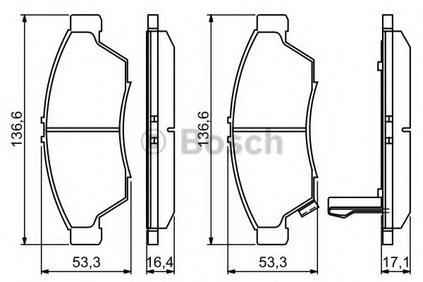 BOSCH SUZUKI гальмівні колодки передн. LIANA 1.3I-1.6I 06/02 ABS арт. 0986494238