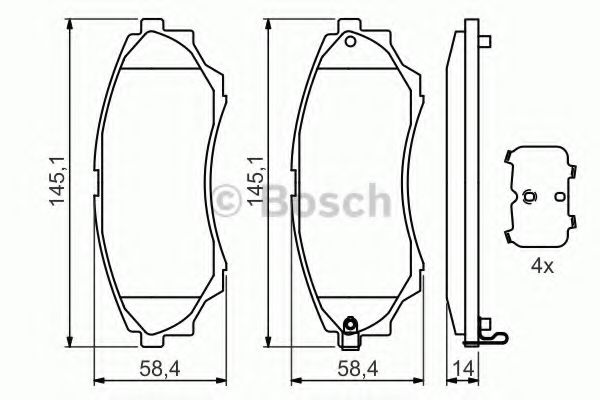 BOSCH FORD гальмів.колодки передн.Ranger,Mazda BT-50 99- TEXTAR арт. 0986494323