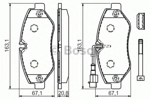 BOSCH RENAULT  к-т гальмівних колодок Maxity, NISSAN NT400 REMSA арт. 0986494334