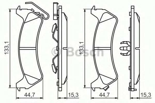 BOSCH JEEP гальмівні колодки задні Grand Cherokee 91- REMSA арт. 0986494348